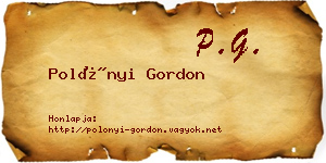 Polónyi Gordon névjegykártya